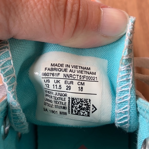 Converse chuck Taylor high top sneakers junior 12 - Picture 8 of 11